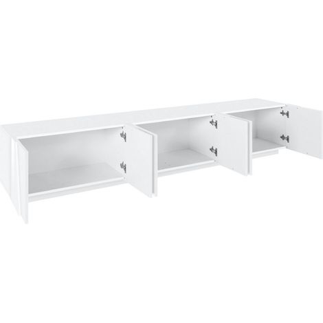 Mobile Porta Tv 6 ante Moderno 243,6x44,2x46cm - PULSE - Colore: bianco laccato lucido (1/6)