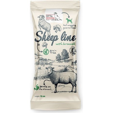 SYTA MICHA Sheep Line Mouton avec os à mâcher brocoli pour chien, 12 cm
