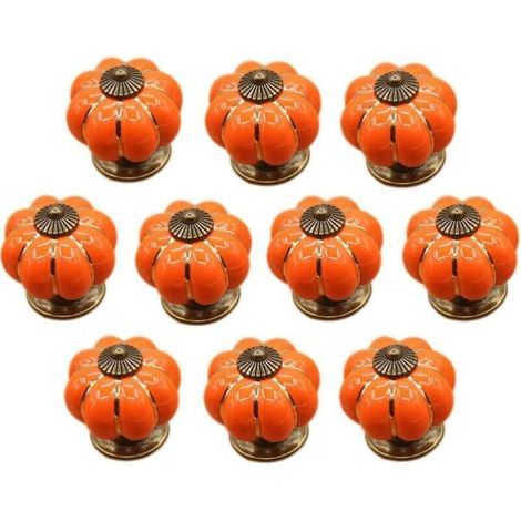 (Orange)10 Pcs Boutons de tiroir en céramique bouton de meuble pour tiroirs et placards de cuisine (1/5)