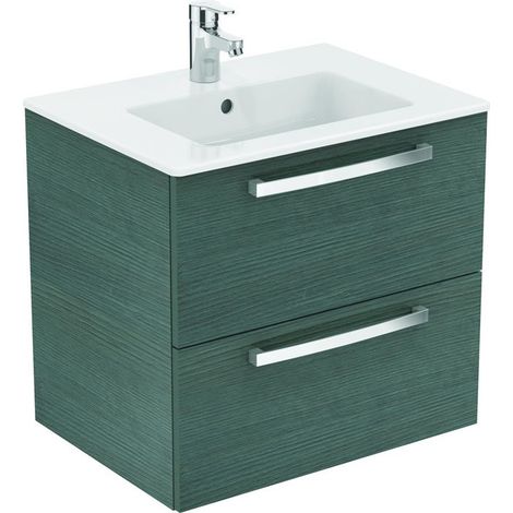 Lavabo IDS / juego de muebles EUROVIT 610x450x565mm decoración roble antracita (Pack de 4)