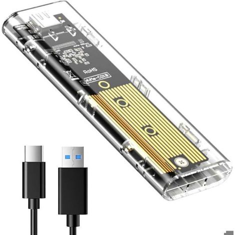 Boîtier SSD M.2 NVME - Adaptateur USB 3.1 - 10Gbps - USB-C - Supporte UASP, TRIM, S.M.A.R.T. (1/5)