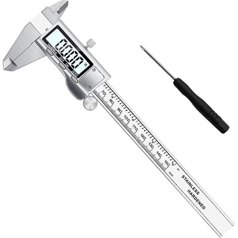 MINKUROW Digitaler Messschieber Messwerkzeug 0–150 mm Messschieber Edelstahl/Kunststoff LCD Digitaler Messschieber 6 Zoll Instrument Tiefenmesswerkzeuge Engineering Tools (1/5)