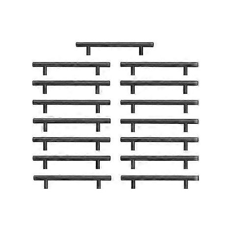 Lot de 15 Poignee de meuble Cuisine 160mm Poignee Porte Cuisine NoirePoigne Meuble Noir Poigne Cuisine Entraxe 160mm avec Finition Mate en Acier Inoxy (1/5)