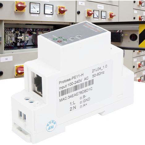 Serveur série RS485 vers Ethernet, montage sur rail DIN standard, alimenté par MQTT 100-240 V CA. (1/5)