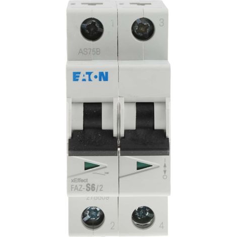 Disjoncteur FAZ 2P 6A 10kA (IEC/EN 60947 2) cbe S 000278809 EATON FAZ S6/2