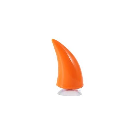 Casco de moto original con cuernos de demonio y ventosa decorativa – color naranja brillante, diseño novedoso para motociclistas
