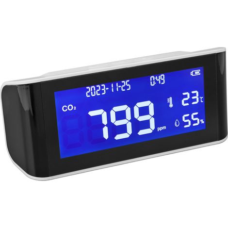 Détecteur de CO2 portable pour maison, moniteur de qualité de l'air de bureau, capteur de température et d'humidité, appareil de mesure du dioxyde de carbone (1/5)
