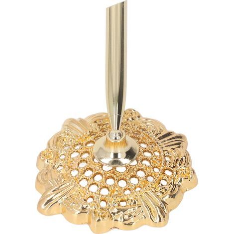 Kompakter Retro-Stifthalter aus Metall mit durchbrochenem Design – Dekoratives und praktisches Schreibtischaccessoire – Gold (Stift nicht enthalten) (1/5)