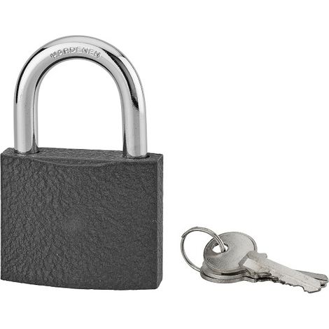 Cadenas ACERA gris à clé, base 60 mm, anse acier cémenté, 3 clés - SERRUPRIX