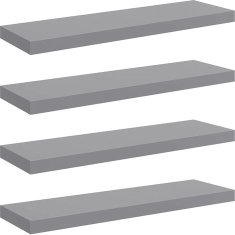 Maison Exclusive - Schweberegale 4 Stk. Grau 80x23,5x3,8 cm MDF (1/5)
