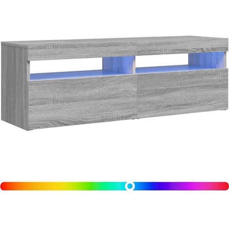 Mobile TV Armadietto TV Mobile Porta TV con Luci LED Grigio Sonoma 120x35x40 cmcm (1/5)