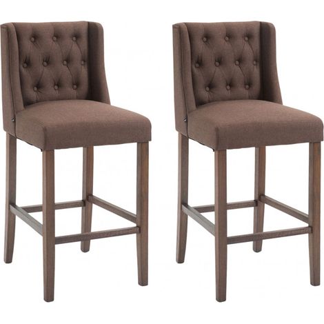 2er Set Barhocker Cassandra Stoff braun antik-dunkel (1/5)