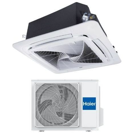 Haier Climatiseur Monosplit à cassette à 4 voies Round Flow 55000 Btu Triphasé ABH160K1ERG(H) Wi-Fi en option R-32