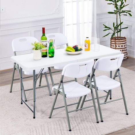 Table Pliante Table de Pique-nique avec 3 Hauteurs Réglables Table de Salle à Manger Portable pour Camping Fête Maison Chic (1/4)