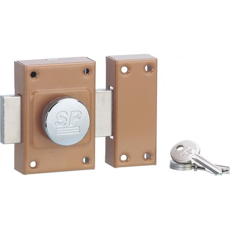 Verrou à bouton 1010 pour porte intérieure, cylindre Ø21x40mm, bronze, 3 clés - Serrurerie de Picardie (1/3)