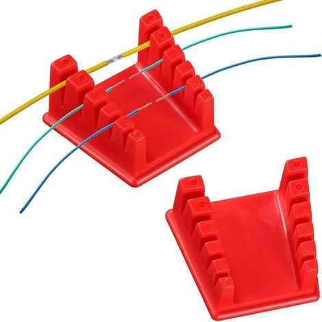 JSSEVN - 2pcs Soldering Station Clamps, Soldering Clamp Holder, Soldering Wire Holder with 5 Slots, Magnetic Base, Suitable for Wire (Red) (1/5)
