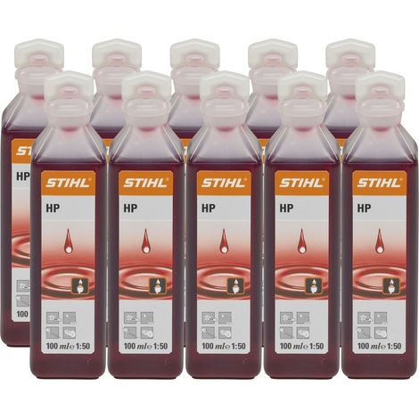 Stihl 2-Takt Motoröl (Motorenöl) HP 1:50 für 5 Liter, Inhalt 100 ml 10 Stück