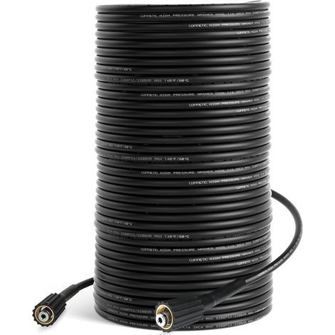 Tuyau d'extension pour Nettoyeur Haute Pression,3200 PSI 30M Tuyaux de Remplacement pour nettoyeur haute pression Kit De Flexible Nettoyage avec Standard M22-14 Femelle Connexion