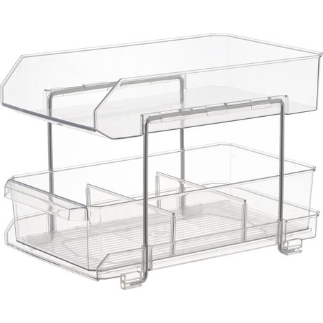 Soavoa Étagère de Rangement en Acrylique Transparente, Support Mural Autoadhésif Sans Perçage pour Salle de Bain et Cuisine, Organisateur Compact (1/4)