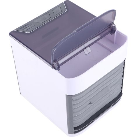 Mini climatiseur/ventilateur/humidificateur/purificateur d'air alimenté par USB pour voiture, bureau et maison (1/5)