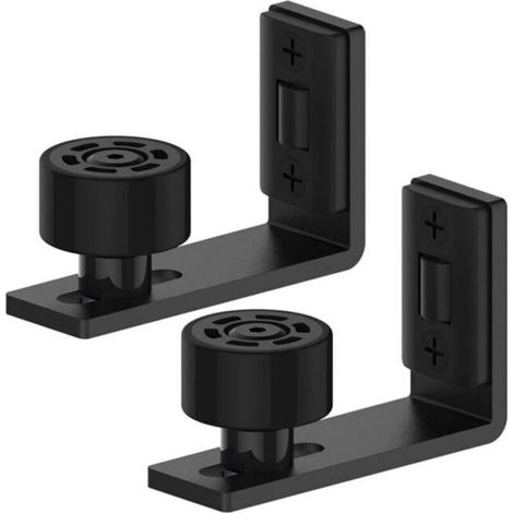 FLITI 2 Stück schwarze verstellbare Bodenführung Bodenführung für Wand/Tür für Holzschiebetür