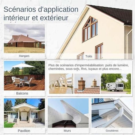 Revêtement Imperméable - À Base D'eau - Pour Toiture Et Surfaces Extérieures - Film Protecteur Transparent - 1 L (1/4)