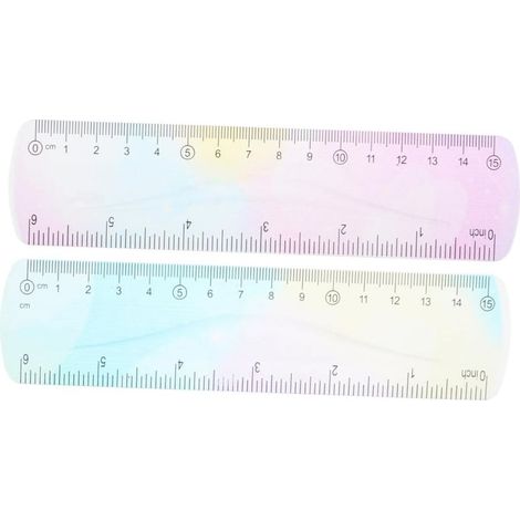 2 règles souples en PVC, 15 cm, douces et résistantes, idéales (1/5)