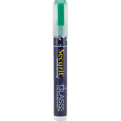 SECURIT - Pennarello A Gesso Liquido Resistente all'Acqua - Per Lavagne, Vetro, Metallo, Porcellana, Specchio, Plastica - Punta Media 2-6mm - Colore Verde (1/4)