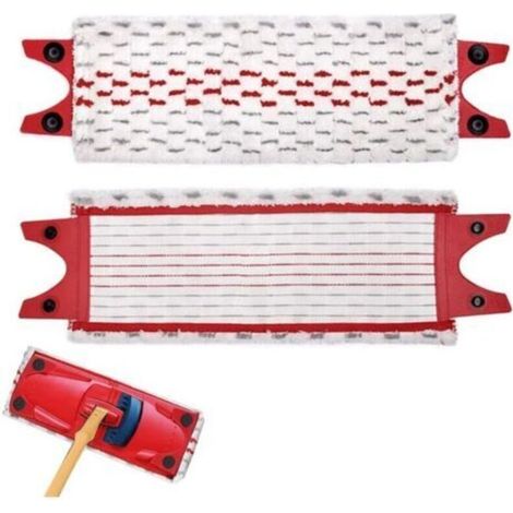 Lot de 2 têtes de balai à franges de rechange, compatibles avec 1 à 2 serpillères, lavables et réutilisables (1/4)
