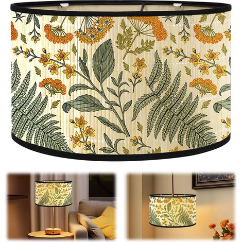 Pantalla de lámpara de tela, pantalla para lámpara colgante, pantalla cilíndrica de 30×30×20 cm, pantalla para lámpara de mesa, pantalla retro hecha a mano para lámpara de mesa E27