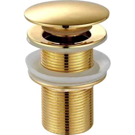 Tapón de grifo emergente moderno, accesorios de desagüe universales para lavabo y fregadero de latón, acero inoxidable, dorado (1/5)