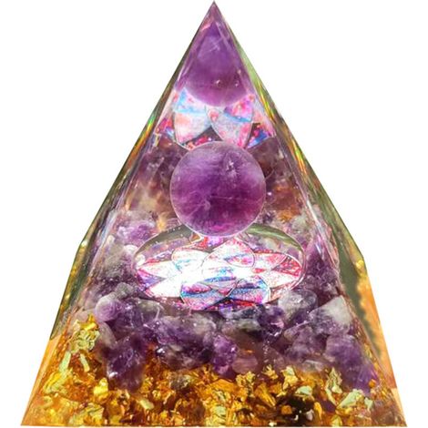 Bardusch - Pyramide d'orgonite inspirante pour la réussite, anti-stress, calme, croissance, force, cristal de guérison (1/4)