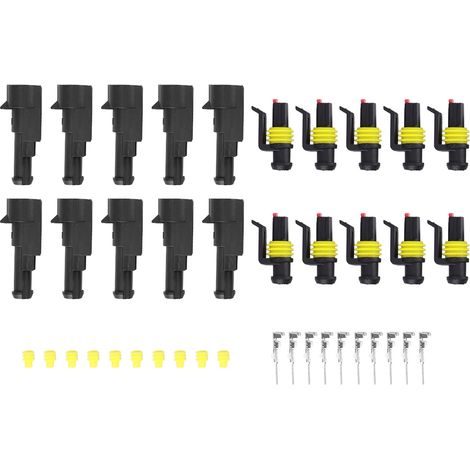 Connecteur Étanche À 1 Broche - Pour Fil 16 AWG (0,5 à 5 mm²) - Pour Automobile Moto Bateau Caravane - Lot De 10