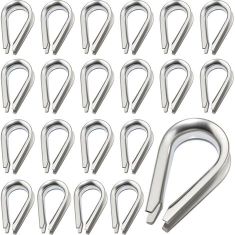 20 Pièces M8 Cosses de Câble Métallique en Acier Inoxydable 304 Cosse Coeur (1/5)