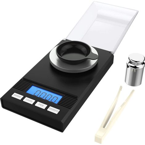 Balance de précision 50 g / 0,001 g, balance de poche, balance de laboratoire avec écran LCD, balance à graduation, balance numérique professionnelle, balance à or (1/5)