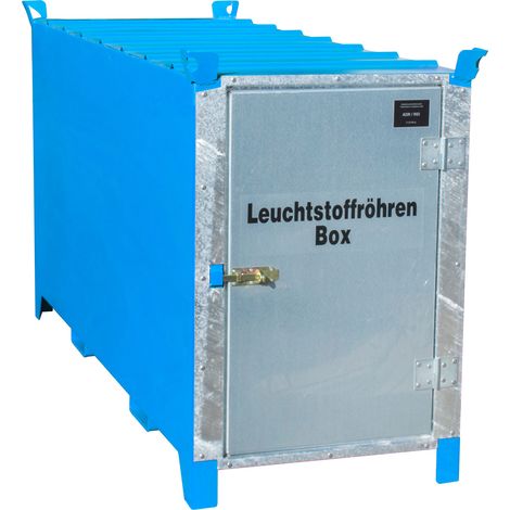 Bauer Leuchtstoffröhren-Box SL 200 nach ADR/RID 1.1.3.10c, Lichtblau mit verzinkter Tür