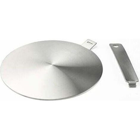 Adaptateur à induction, disque convertisseur pour plaque de cuisson à induction, plaque de diffusion de chaleur avec poignée et base séparables 20 cm (1/4)