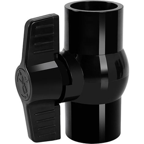 Vanne à bille en PVC, raccord de tuyauterie, type compact, vanne d'arrêt pour conduite d'eau froide (noir 32 mm) (1/5)