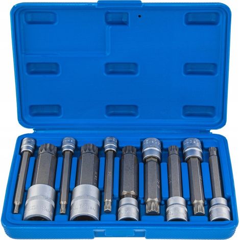 Jeu de douilles à empreinte spline 1/4 3/8 1/2 M4 à M18 XZN 10 éléments longues (1/4)