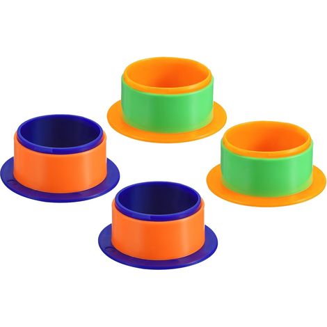 4Pcs 4 Inch Poignée De Film Rétractable Bleu Foncé/Orange (1/5)