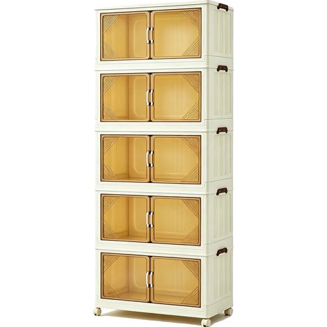 Scatola portaoggetti pieghevole, con doppia anta, 90 cm, 5 scomparti (1/2)