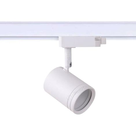 Faretto faro proiettore led per binario monofase con attacco GU10 orientabile bianco (1/5)