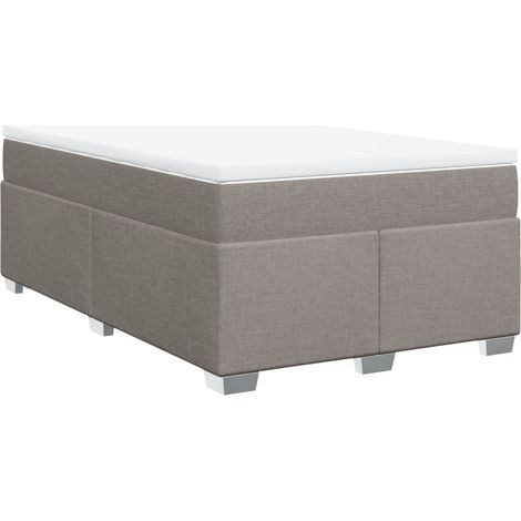 Lit double  Lit adulte  Sommier à lattes de lit avec matelas taupe 120x190 cm tissu