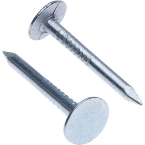 Clou a Tete Toiture en Feutre 20mm (Paquet de 100) Clous Grosse Tête Galvanisés pour le Bricolage la Décoration d'intérieur et la Construction Taille Toit de Abri de Toit Maisons d'été Cabines (1/5)