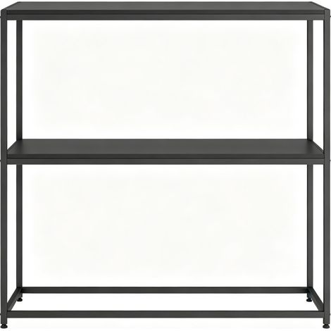 Tavolino consolle moderno in acciaio nero a 2 livelli 100 x 30 x 87 cm (1/5)