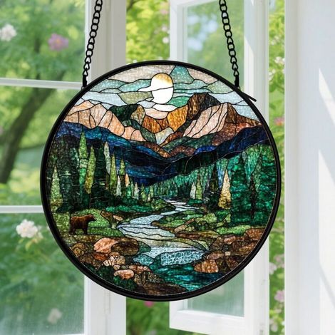 Capteur de soleil en vitrail - décoration spirituelle 15cm (1/4)