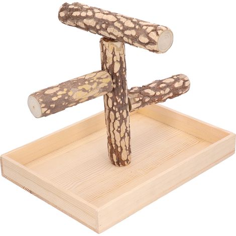 Perchoir en bois pour perroquet, aire de jeux avec surface rugueuse, jouet d'exercice pour oiseaux (1/5)