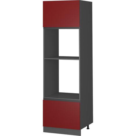 Mobile cucina microonde R-Line, Rosso, 60 cm Forma a J, Vicco