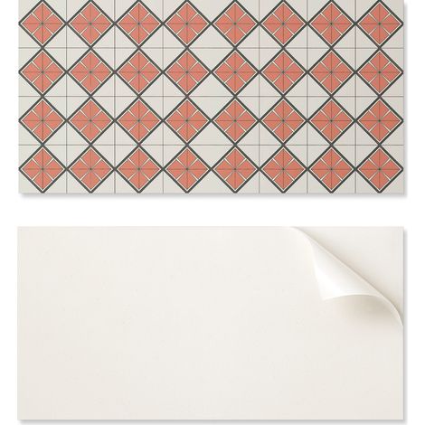 Panel de pared de vinilo autoadhesivo de 100x50 cm con estampado geom茅trico de rombos.