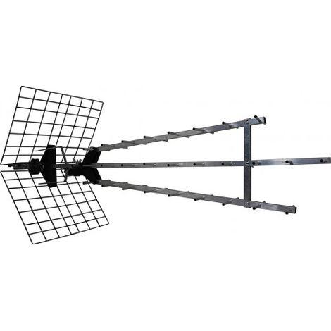Antenne d'extérieur UHF Trinappe 4K HD amplifiée 57 dB - Filtre 4G, Prémontée, 470-790 MHz, Anti-corrosion (1/3)
